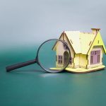 magnifying glass and house. magnifying glass and house.